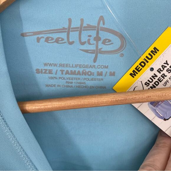 Reel Life Men’s Shirt U.S.A. Flag Graphic Outdoor Fishing Summer River UPF+50 M - Picture 5 of 8